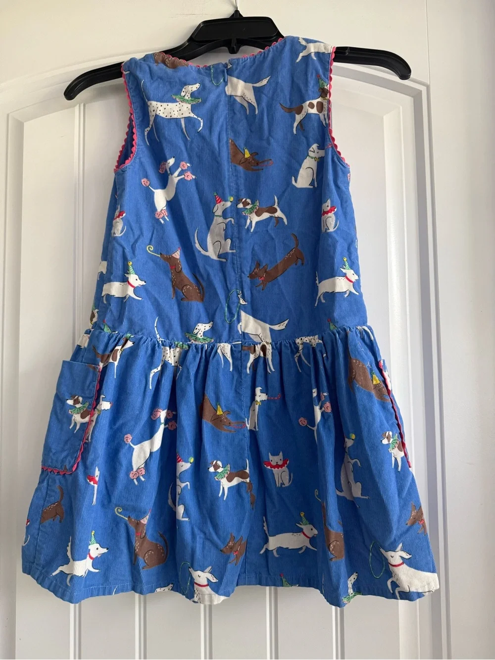 Mini Boden Needlecord Dog Patterned Dress